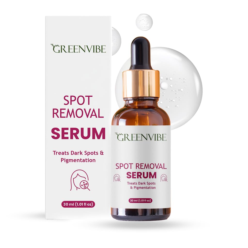 Greenvibe Spot Removal Face Serum for Dark Spots & Pigmentation – Made in India, 30ml Premium Facial Serum with Dropper