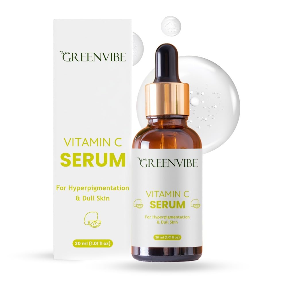 Greenvibe Vitamin C Face Serum 30ml | Brightening & Hydrating Serum for Glowing Skin | Lightweight & Fast Absorbing Formula